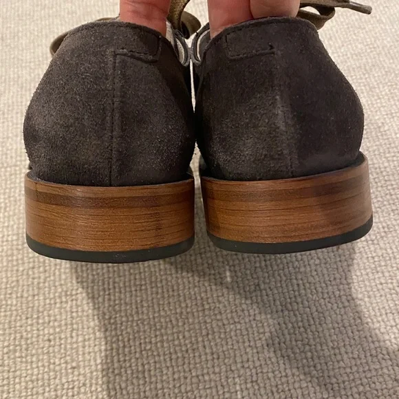 Brunello Cucinelli Dark Gray Suede Oxfords, sz 5.5 - Picture 5 of 11